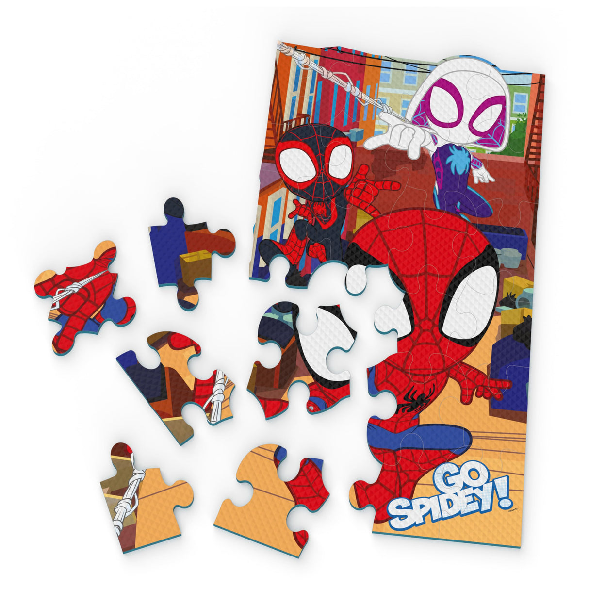 Marvel, 25-Piece Jigsaw Foam Squishy Puzzle Go Spidey! Disney Junior Spidey and his Amazing Friends Show, for Kids Ages 4 and up Spin Master Games