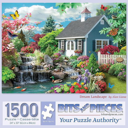 Bits and Pieces – 1500 Piece Jigsaw Puzzle for Adults – Dream Landscape - Spring Scene Jigsaw Puzzle by Artist Alan Giana, Completed Puzzle Size: 24" x 33"