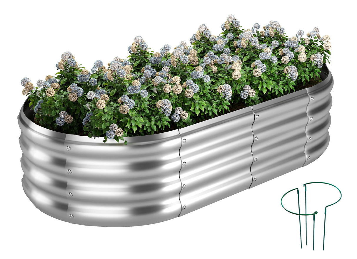ZFHgarden Raised Garden Bed, 4x2x1ft Raised Beds for Gardening Outdoor for Vegetables Flowers Ground Planter Box，Galvanized Raised Garden Beds ZFHgarden