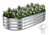 ZFHgarden Raised Garden Bed, 4x2x1ft Raised Beds for Gardening Outdoor for Vegetables Flowers Ground Planter Box，Galvanized Raised Garden Beds ZFHgarden