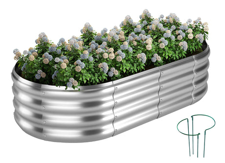 ZFHgarden Raised Garden Bed, 4x2x1ft Raised Beds for Gardening Outdoor for Vegetables Flowers Ground Planter Box，Galvanized Raised Garden Beds ZFHgarden