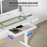 FLEXISPOT 55" White Electric Standing Desk with Drawers, Quick Assembly Home Office Sit Stand Desk with Storage, USB Charging, Computer Desk for Home Office (White Top + Adjustable Frame, Comhar) FLEXISPOT