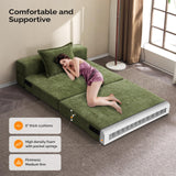 VINGLI Futon Sofa Bed Sleeper Sofa Chair Bed Floor Sofa Twin Small Couch Folding Mattress Couches for Living Room Floor Chair Freestanding RV Futon Couch for Indoor and Outdoor (Olive Green) VINGLI