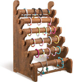 Marsui Wooden Bracelet Stand and Display 6 Tier Bracelet Holder Organizer Displays for Selling Stand for Jewelry Bangle Watch Store Showcase Home Storage Display(Brown) Marsui
