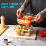 Set of 2 Glass Casserole Dish With Glass Lid, Square 6in x 6in Glass Baking Dish Oven Safe, Mini Casserole Dish with Lid NUTRIUPS