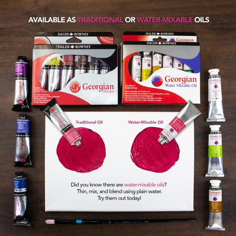 Daler Rowney Georgian 6-Tube Starter Artist Oil Paint Set - Painting Set for Canvas Paper and More - Oil Painting Supplies for Artists and Students - Artist Oil Paints for All Skill Sets Daler Rowney