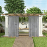 SpaceDresser Waterproof Outdoor Sheer Curtains for Patio - 2 Panels Rod Pocket Indoor Voile Sheer Curtain for Living Room,52W x 84L inch, Grey SpaceDresser