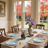 Homaxy Cloths Placemats for Dining Table Set of 6, Heat Resistant Washable Cotton Linen Blend Table Mats, Easy to Clean Place Mats for Indoor Outdoor Party Kitchen Decoration, 13" x 19", Flaxen Homaxy