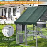 GarveeLife Large 3-Tier Outdoor Cat House, Small Animal Enclosure with 2 Lockable Cat Doors and a Walk in Door, Large Catio with Half Waterproof Cover, Portable Kitty House with Resting Boxes GarveeLife