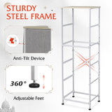 WLIVE Fabric Dresser, 5-Drawer Tall Dressers for Bedroom, Storage Dresser Organizer with Fabric Bins, Wood Top, Sturdy Steel Frame, Chest of Drawers for Closet, Hallway, Light Grey WLIVE