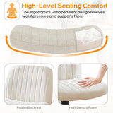 DUMOS Criss Cross Chair Legged Office Wide Comfy Desk Seat, No Wheels Armless Computer Task Seating, Swivel Vanity Home Height Adjustable DUMOS