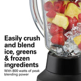 Hamilton Beach 58175 Wave Action Blender for Shakes and Smoothies, Stainless Steel Ice Sabre Blades, 800 Watts, Quiet Design, 40 oz Glass Jar, Black Hamilton Beach