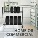STEELAID Tire Storage Rack - Rolling Rack for Garage - Indoor/Outdoor Shelves 60 inch Organizer STEELAID
