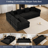 DAMAIFROM Modular Sectional Loveseat Sofa Cloud Boneless Couch, Modern Sleeper Sofa for Customizable Living Spaces, Cozy Modular Couch for Indoor Room, No Assembly Required, Black DAMAIFROM