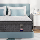 Queen Mattress 14 inch, Medium Firm Hybrid Mattresses with Cooling Gel Memory Foam, Queen Mattress in a Box, Independent Spring for Motion Isolation, Pressure Relief & Upgraded Support, CertiPUR-US Pamag pieeoo