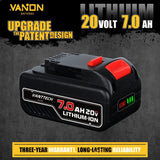 VANON 7.0Ah 20 Volt Replacement for Dewalt 20V Max Battery Lithium Ion Compatible with Dewalt Bateria DCB200 DCB204 DCB206 DCB201 DCB203 DCB181 DCB180 20V VANTTECH Battery 2 Pack. VANON