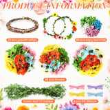 Zeyune 20 Sets Flower Crowns Making Kit, Make Your Own Flower Crown Wreath Garland Headbands Craft Kit Handmade DIY Fairy Floral Hair Accessories Gift for Girls/Teens/Women(Poppy) Zeyune