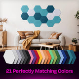 Ekkogo Acoustic Panels 12-Pack Soundproof Wall Panels 12"X10.4"X0.4" Sound Panels High Density Sound Dampening Panels - [Light Turquoise Hexagon] Ekkogo
