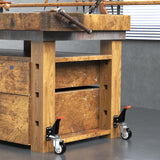 SPACEKEEPER Workbench Casters Kit 880 Lbs - 3 Inch Heavy Duty Retractable Caster Designed for Workbenches Machinery & Tables, 4 Pack SPACEKEEPER