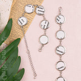 Framendino, 4 Pack Sublimation Bracelet Blanks Photo Frame Round Transfer Bracelets Adjustable Bezel Setting Bracelet with Cabochons for Jewelry Making Framendino