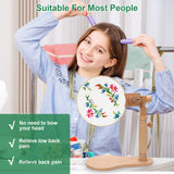 Rotated Adjustable Embroidery Frame Stand, Pletpet Embroidery Hoop Stand Desk Clamp with 2Pcs Embroidery Hoop 7.9 in+6.5 in - for Arts Crafts Sewing Needlework Embroidery Supplies Pletpet