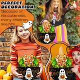 Halloween Wooden Welcome Sign for Front Door Hanging Spooky Ghost Boo Yall Sign with Bow Halloween Wooden Door Hangers Wreath for Farmhouse Home Window Outdoor Wall Party Decoration Supplies Denylo pro