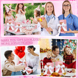 Fulmoon 12 Sets Sublimation Glass Gift Boxes Christmas Thank You Glass Cup Boxes with Ribbon Gift Wrap Boxes for Thanksgiving Christmas Shipping Blanks Sublimation Gift Wrapping(Pink) Fulmoon