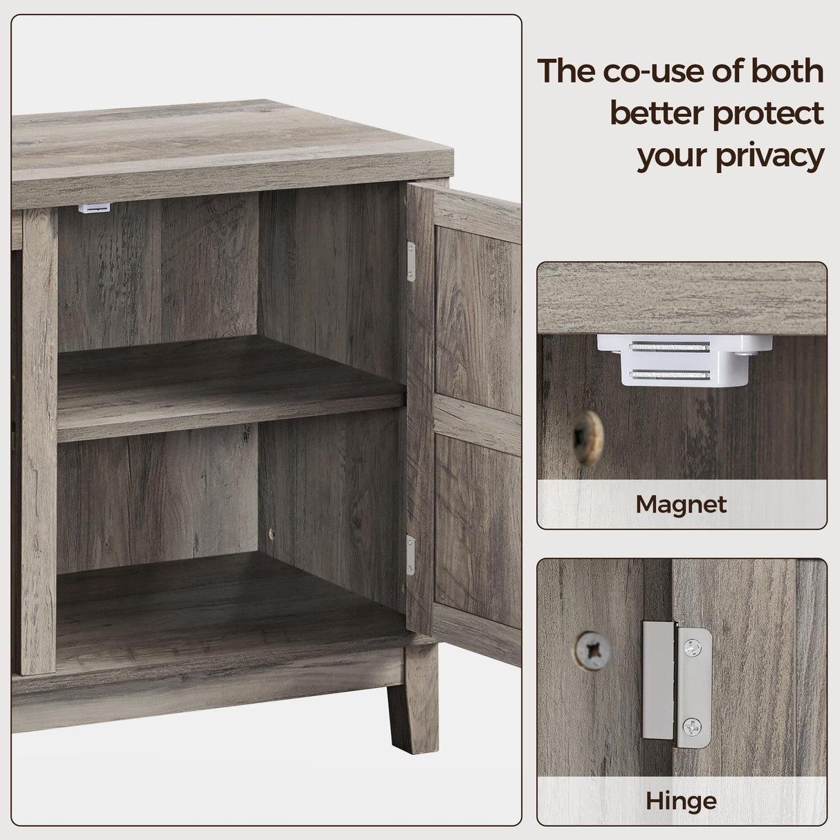 Yaheetech TV Stand, Farmhouse TV Stand for Living Room, Entertainment Center with Double Barn Doors for 65 Inch TV, Gray Yaheetech