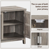 Yaheetech TV Stand, Farmhouse TV Stand for Living Room, Entertainment Center with Double Barn Doors for 65 Inch TV, Gray Yaheetech