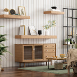 Floating Shelf Bracket Heavy Duty,Decorative Floating Shelf Hardware Hidden Black Metal Fireplace Mantel Brackets (43"X6"X1.0") Craftersmark