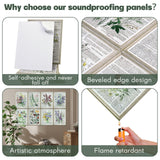 Atawlege 8 Pack Art Acoustic Panels, 48"x32" Soundproof Wall Panels, Decorative Sound Absorbing Panels with Self Adhesive, Sound Dampening Panels, Acoustic Treatment for Home, Office, Studio(Flower) AtawLege