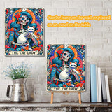 VIGEGU Skull Cat Paint by Numbers Kit for Adults with Framed - Cat Lady Paint by Number with Wooden Easel DIY Adult Paint by Number Kits Box Pack Acrylic Oil Painting for Wall Decor 9.5x12in VIGEGU