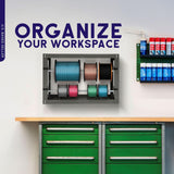 BISupply Wall Mount Electrical Wire Spool Rack Holder - 2 Rod Cable Rack for Ribbon, Filament, Automotive Wiring Storage BISupply