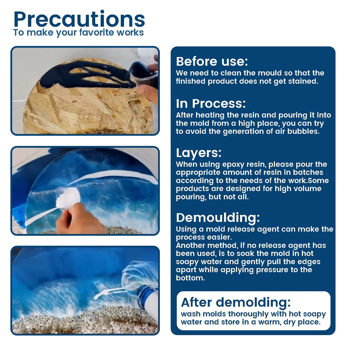 Large Resin Tray Molds, MYKASEN 19 Inch Round Epoxy Resin Table Mold with 3Pcs Table Legs, Thick Silicone Tray Molds for Charcuterie Board River Table Resin Casting DIY Art Home Decor MYKASEN