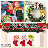 6 Rolls 30 Yards Christmas Wired Edge Ribbon Elf Hats and Legs Multi Dots Swirl Diagonal Stripe Ribbon Home Party Bows Decor for Xmas Tree Wreath Gift Wrapping DIY Crafts, 2.5 Inch (Stylish Style) Yinder