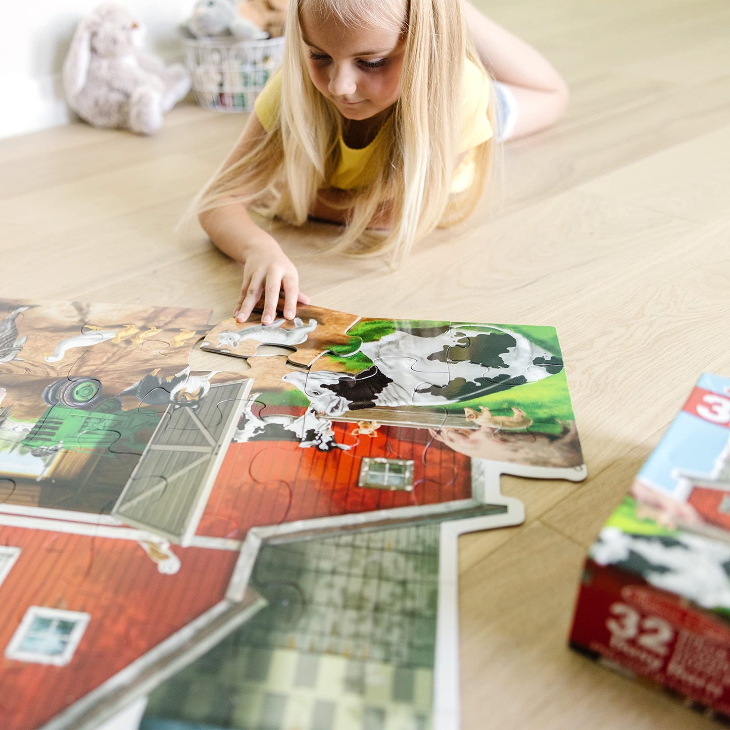 Melissa & Doug Busy Barn Shaped Jumbo Jigsaw Floor Puzzle (32 pcs, 2 x 3 feet) - FSC Certified