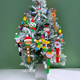 Winlyn 24 Sets Christmas Craft Kits Popsicle Stick Christmas Ornaments Winter Crafts DIY Craft Stick Santa Snowman Elf Reindeer Ornaments Art Sets for Kids Holiday Classroom Activities Party Favors Winlyn