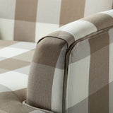 HULALA HOME Modern Accent Chair with Arms and Wooden Legs, Mid Century Accent Chair Armchair High Back Rest, Padded Armrest and Comfortable Cushioned Seat for Living Room (Buffalo Beige) HULALA HOME