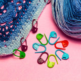 PATIKIL Crochet Stitch Markers, 100 Pack Plastic Knitting Markers Needle Pin Heart Locking Stitch Marker for Sewing Crocheting DIY Craft, Pink PATIKIL