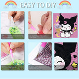 Diamond Art Kits for Kids Ages 8-12, 4 Pcs Cartoon Diamond Painting Mosaic Kits for Girls and Boys, Full Drill Crystal Art Kits for Home Wall Decor, 6" x 6" Anime Themed DIY Craft Gifts for Children Parkuetechno