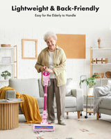 Trucozie Cordless Vacuum Cleaner, 8-in-1 Lightweight Stick Vacuum with 45mins Runtime, Powerful Suction, Rechargeable Cordless Vacuum for Carpet, Tile, Pet Hair, Hardwood Floors, Pink Trucozie