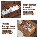 T4TREAM Farmhouse 7 Drawers Dresser for Bedroom, Wood Rustic Dresser Tv Stand, Storage Dressers Organizer for Bedroom, Living Room,Hallway, Reclaimed Barnwood T4TREAM