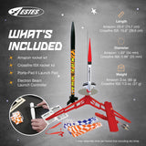 Estes 1469 Tandem X Rocket Launch Set, Prebuilt Beginner Flying-Rocket-Model Set for Ages 10+, Includes Launch Pad System Estes