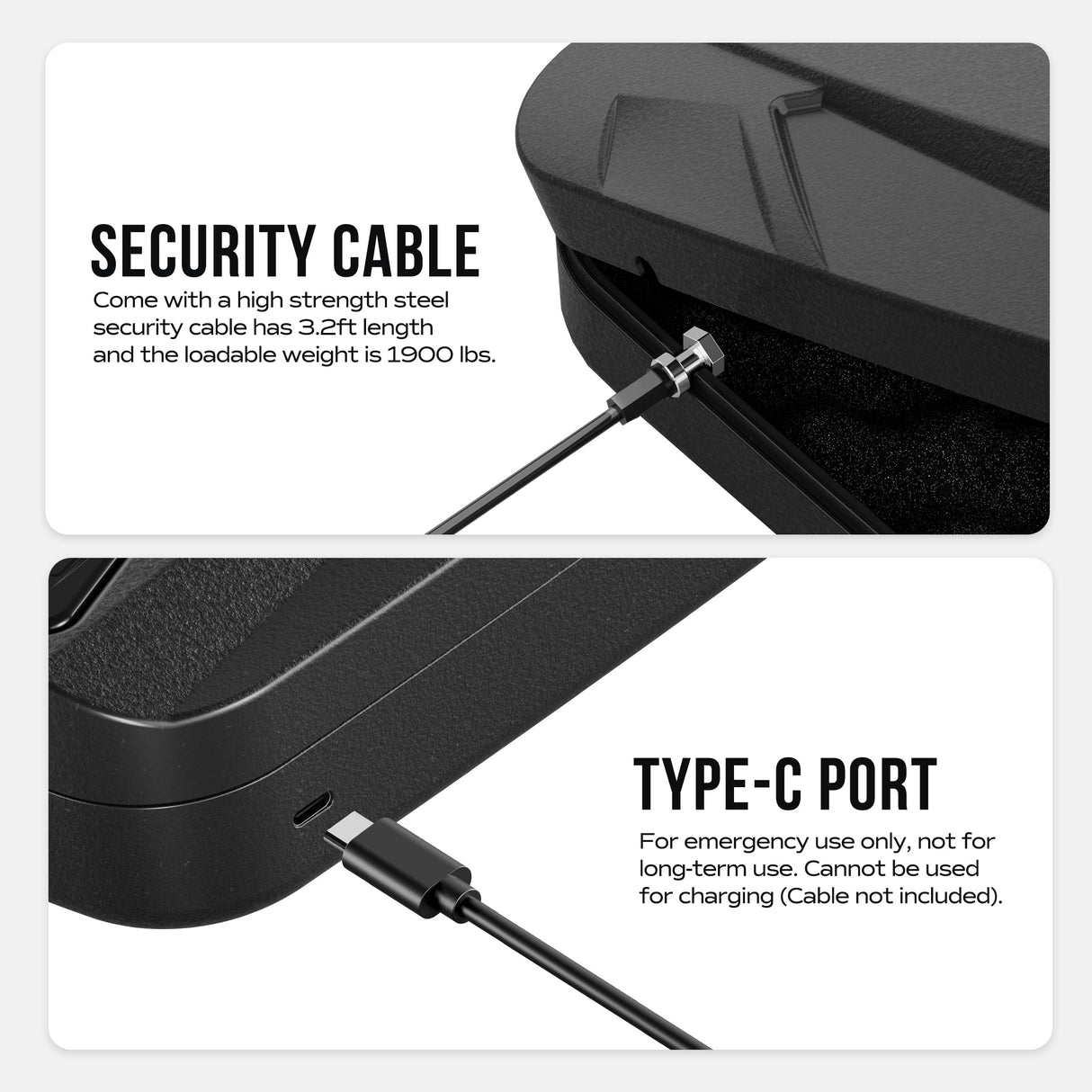 RPNB Gun Safe, Biometric Gun Safe for Handgun, Pistol Safe for Nightstand with Biometric Fingerprint, Digital Backlit Touchpad, Black RPNB