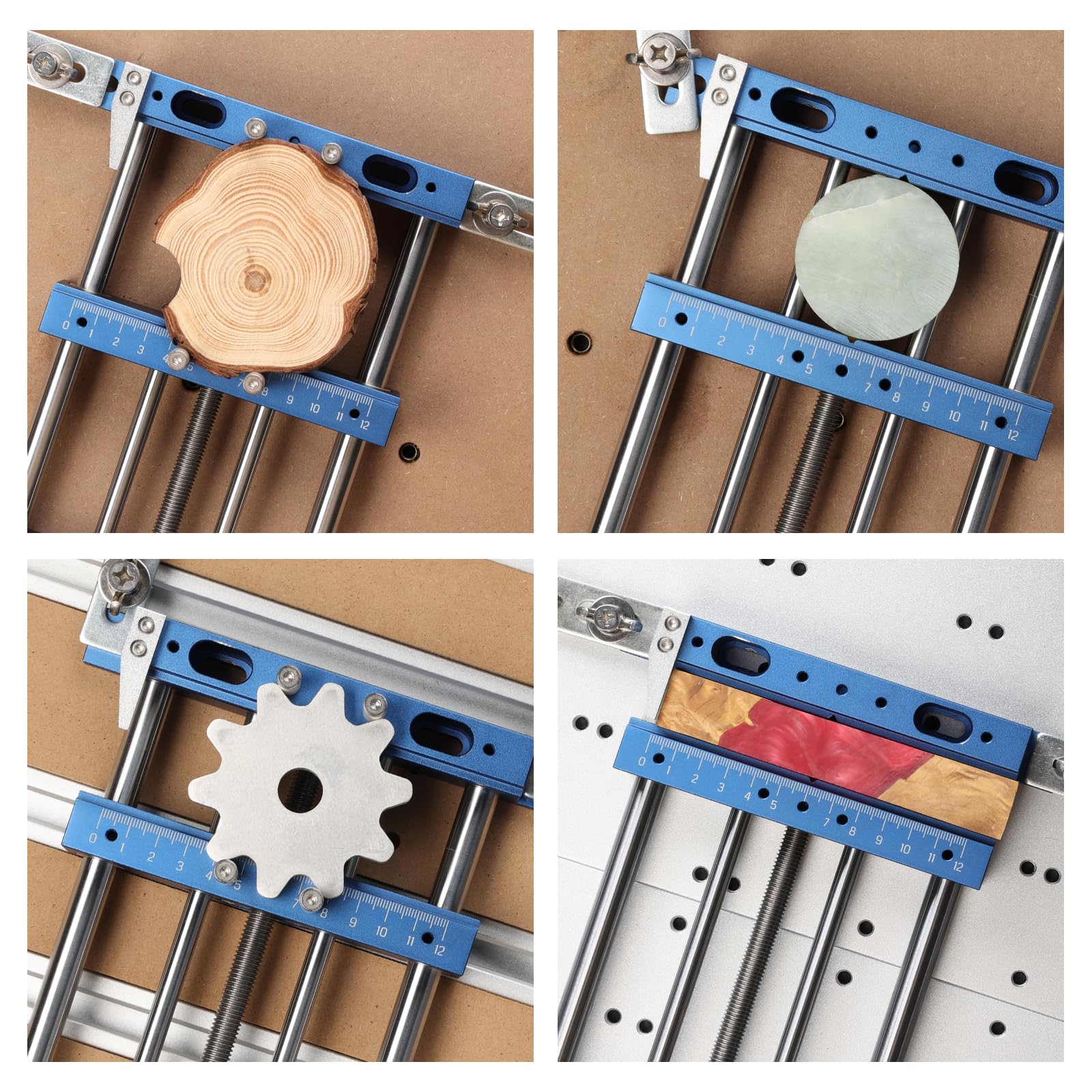 Genmitsu Upgrade Aluminum Bench Vise Clamp, High-Precision CNC Router Clamp for Unique Shaped Woodworking & Metalworking Milling Project, Size 23.8 x 16.8 x 4.1cm, Clamping Range 0-14.5cm - WoodArtSupply