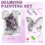 DOTZSO Butterfly Diaomnd Painting Kits for Adults DIY 5D Round Full Drill Butterfly Flowers Diamond Art Adult Diamond Painting Very Suitable for Home Leisure and Wall Decoration 11.8x15.7 (Inches) DOTZSO