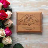 Personalized Valentine's Day Wooden Plaque - Custom Heart Hands Design Gift for Boyfriend, Girlfriend, Valentines Day Gifts for Her, Him, Wife, Husband, Women, Men, Romantic Customized Couples Sign CHEERZEER CUSTOMIZE