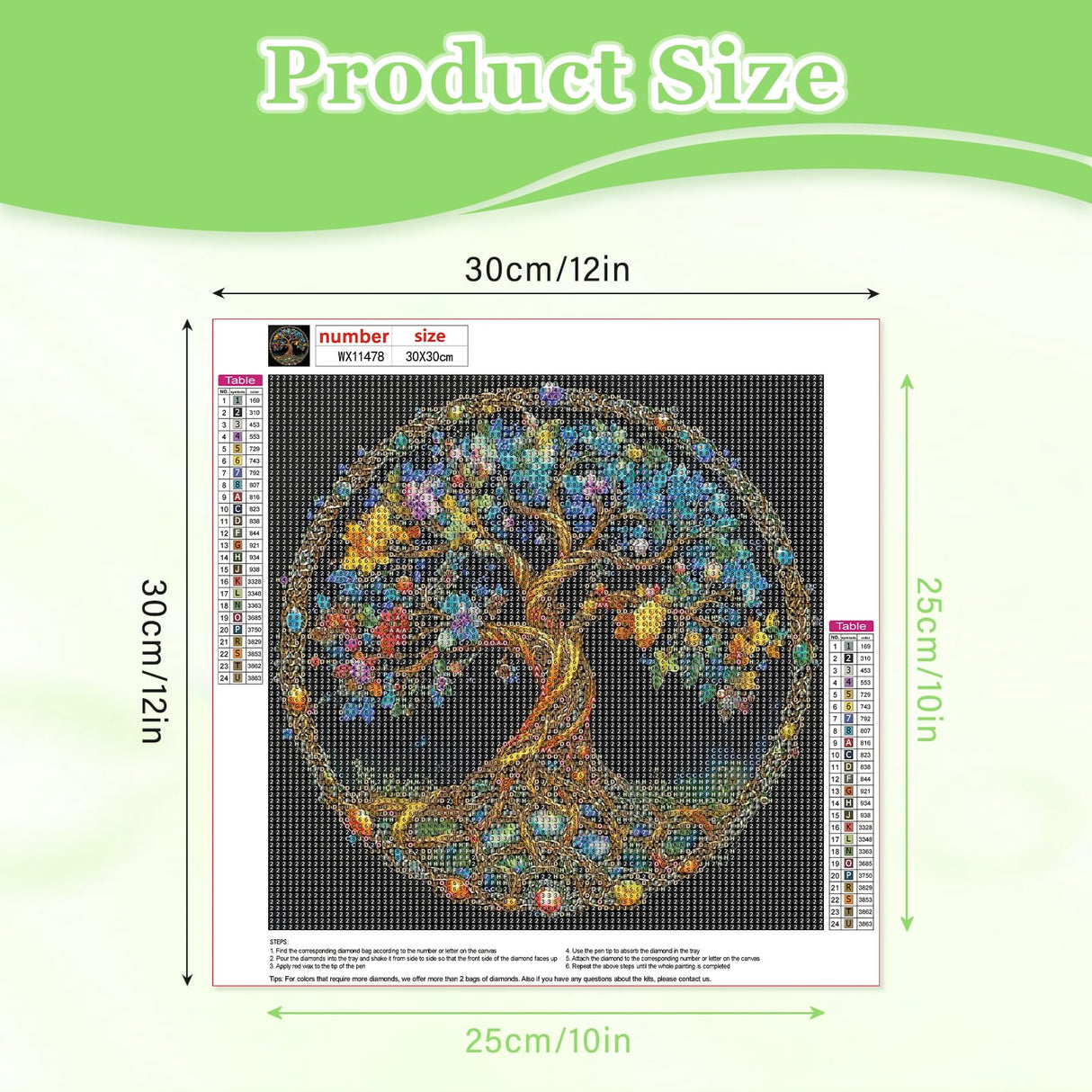 MAXBYE Diamonds Painting Kits for Adults, 5D Tree of Life Diamond Art Kits for Beginners, Full Drill Round Gem Art Diamond Painting for Home Wall Decor Gift, 12x12inch MAXBYE