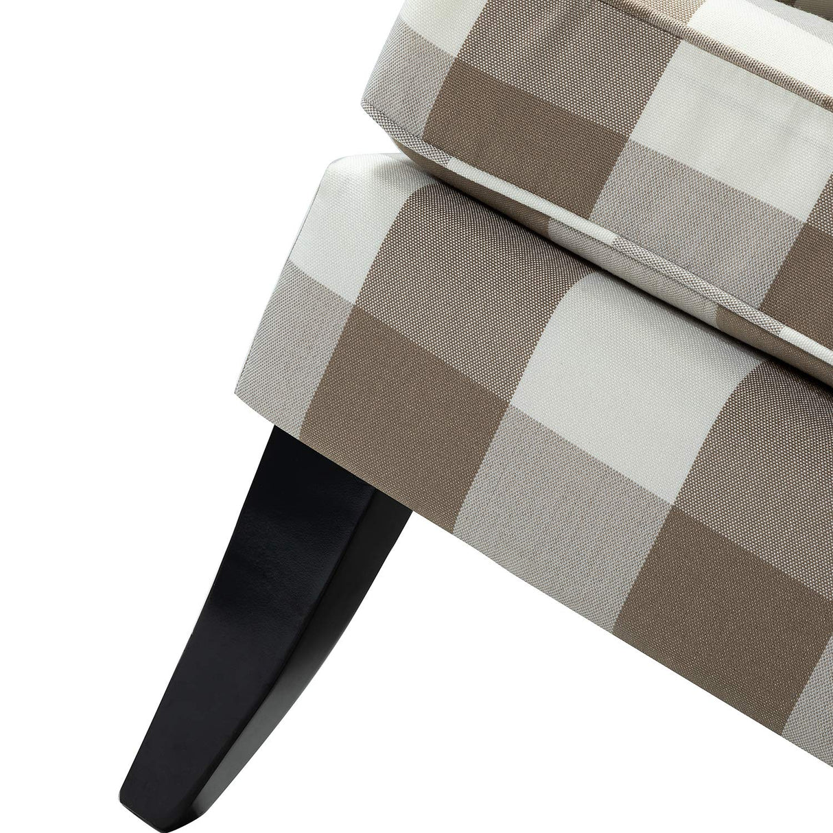 HULALA HOME Modern Accent Chair with Arms and Wooden Legs, Mid Century Accent Chair Armchair High Back Rest, Padded Armrest and Comfortable Cushioned Seat for Living Room (Buffalo Beige) HULALA HOME