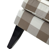 HULALA HOME Modern Accent Chair with Arms and Wooden Legs, Mid Century Accent Chair Armchair High Back Rest, Padded Armrest and Comfortable Cushioned Seat for Living Room (Buffalo Beige) HULALA HOME